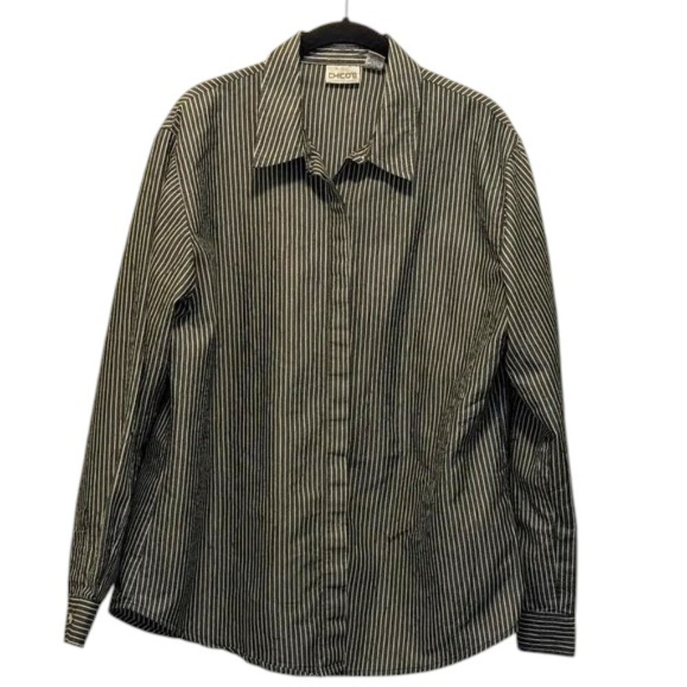 Chicos Button Up Collared Shirt NWOT